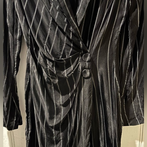 ZARA Black White Striped Blazer Mini Dress - Picture 9 of 13